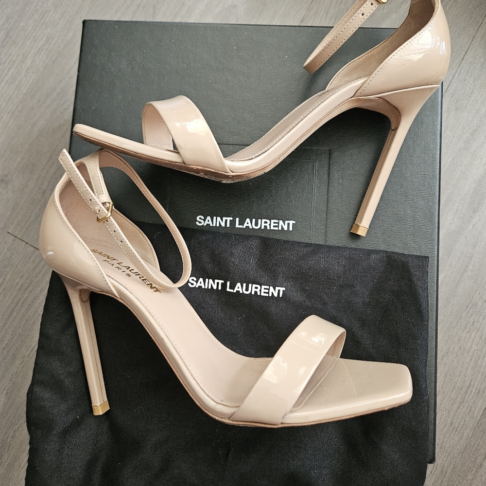 Saint Laurent - Amber 105 patent leather sandals - size 37 - Picture 4 of 8